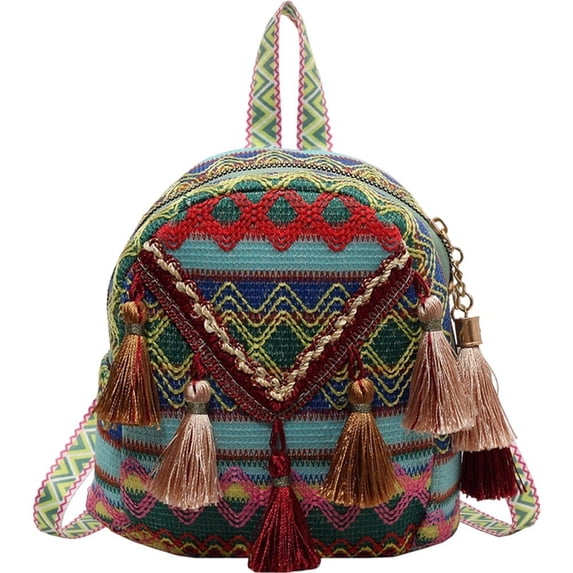 Yvsxxv Woven Bohemian Backpack, Ethnic Style Rucksack