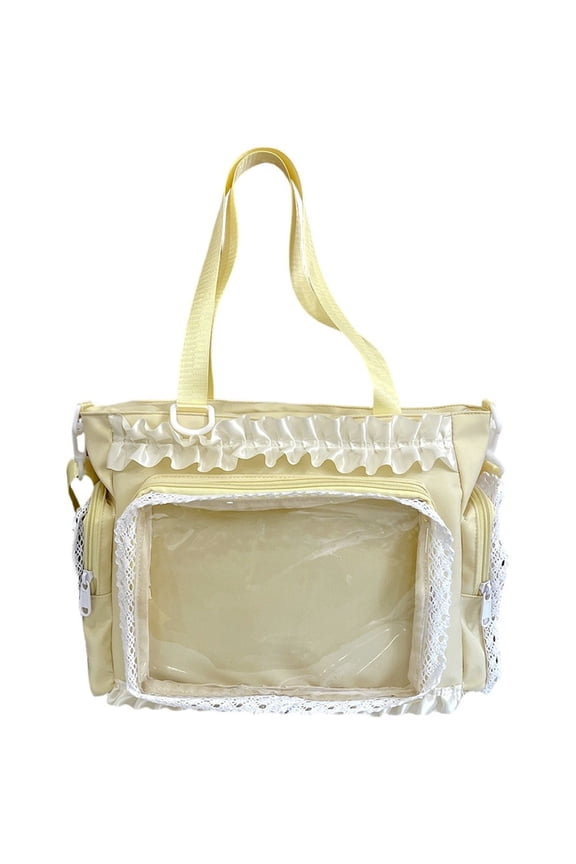 Yellow Lace Bow Transparent Display Handbag Aesthetic Crossbody Ita Bag 1Pc