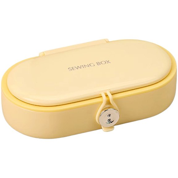 Yvsxxv Yellow Magnetic Portable Needle Threader Sewing Kit Storage Cases 1Set