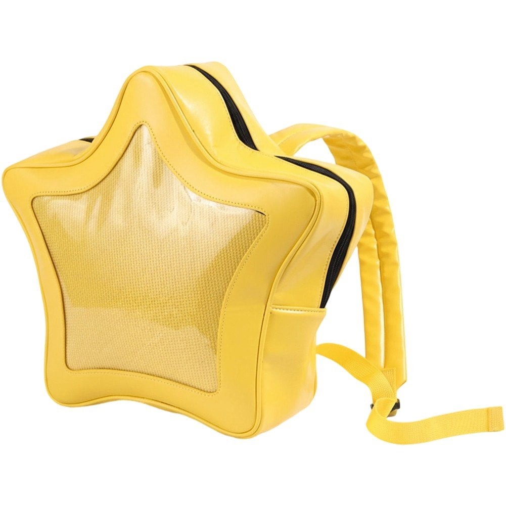Yvsxxv Yellow Star Shaped Ita Backpack, Women Badge Display Daily Backpack, 1 Pc