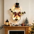 thumbnail image 1 of Ywbawe 16in Snowman Shaped Rattan Christmas Wreath With LED Light Front Door Hanging Ornament Xmas Party Decoration, 1 of 8