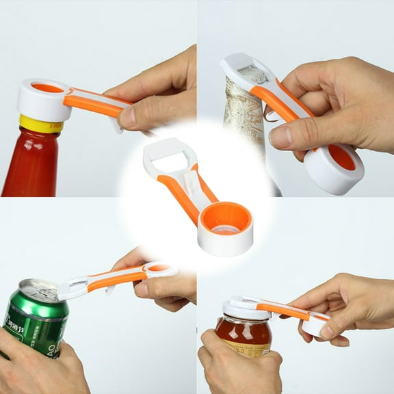 Ywbawe 4-in-1 Multi-Function Bottle Opener Tool for Twists Caps Lids Tabs, Non-Slip Grip Kitchen Gadget (1-Pack)