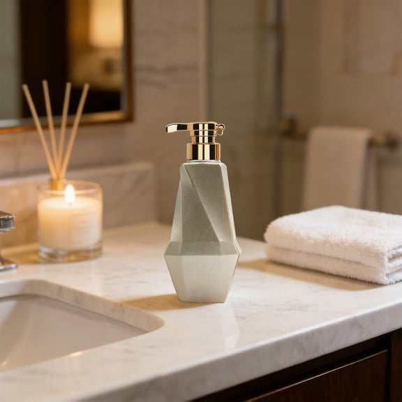 Ywbawe 400ml Hand Soap Dispenser Bottle, Refillable Shower Gel Dispenser, Bathroom Kitchen Countertop Decor