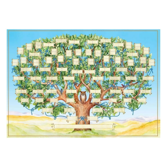 Ywbawe 6 Generation Blank Fillable Family Tree Chart Canvas for Genealogy Poster Home Decor - 1 Piece