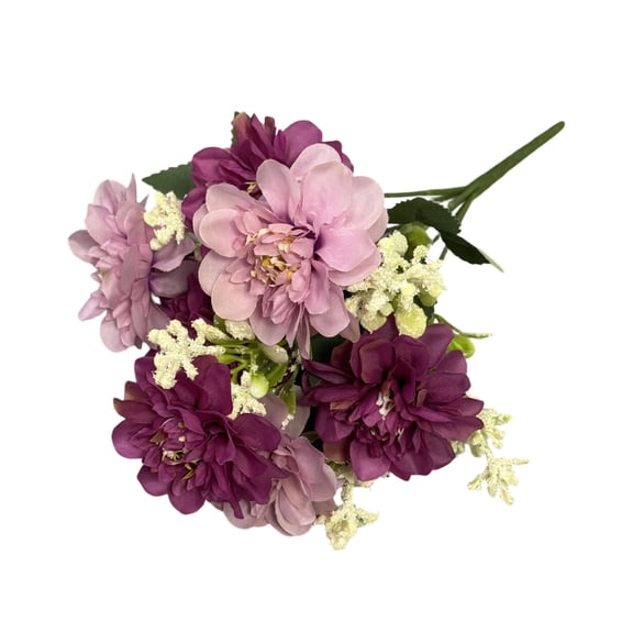 Ywbawe Artificial Blue Lotus Dahlia Flower Sprigs for Wedding Centerpieces Home Decor 7-Piece Set