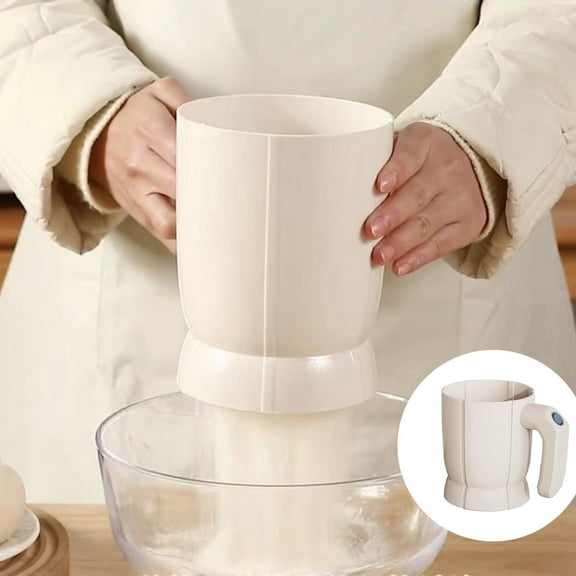 Ywbawe Battery Operated Electric Flour Sifter with Stainless Steel Mesh, Detachable Handheld Kitchen Baking Tool for Cakes Cookies Bread, 1 Count