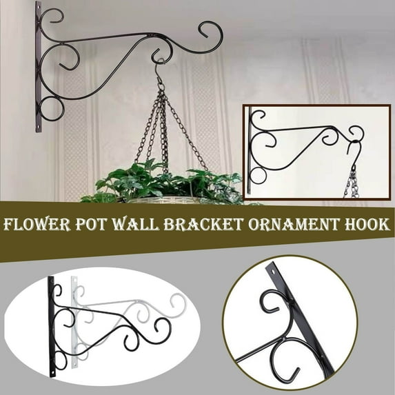 Ywbawe Indoor and Outdoor Greenery Pot Hanging Bracket Metal Hook Hanger for Wall-Mounted Greenerys, for Garden and Home Decor