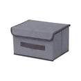 thumbnail image 1 of Cotton Linen Storage Box with Lid, Collapsible Fabric Clothes Organizer for Bedroom Living Room, Washable Foldable Toy Bin, 1 Pack, 1 of 1