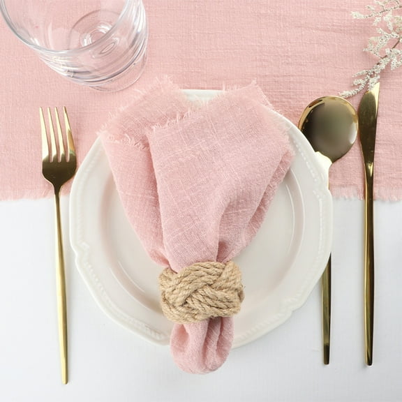 Ywbawe Cotton Tassel Fringed Napkin Linen Placemat for Dining Table Setting 1-Piece
