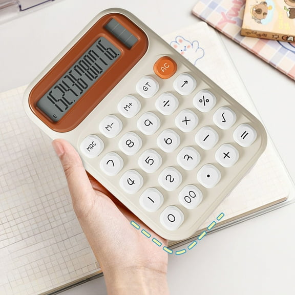 Ywbawe Dual Power Solar Battery Desktop Calculator for Student Finance Office Use with Large Buttons, 1 Count