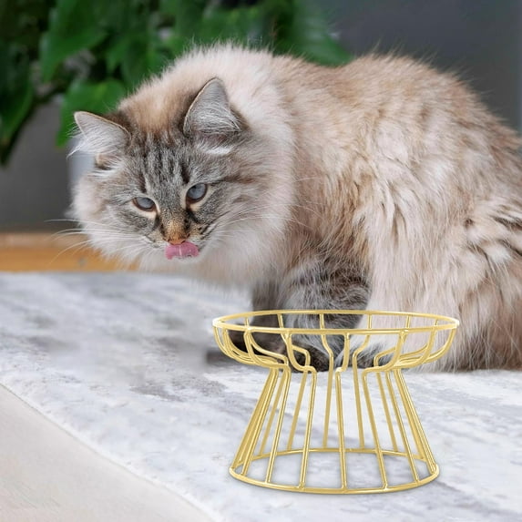Ywbawe Elevated Cat Bowl Stand with Metal Base for Dry Wet Food Single Tray Holder