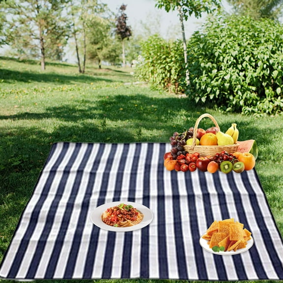 Ywbawe Machine Washable Cotton Picnic Mat with Webbing Binding for Outdoor Camping Beach Park 1-Pack