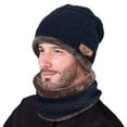 thumbnail image 1 of Ywbawe Men’s Winter Beanie Hat and Scarf Set Thick Knit Warm Cap with Windproof Design, Two PCS Set for Cold Weather, 1 of 7