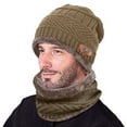 thumbnail image 1 of Ywbawe Men’s Winter Beanie Hat and Scarf Set Thick Knit Warm Cap with Windproof Design, Two PCS Set for Cold Weather, 1 of 8