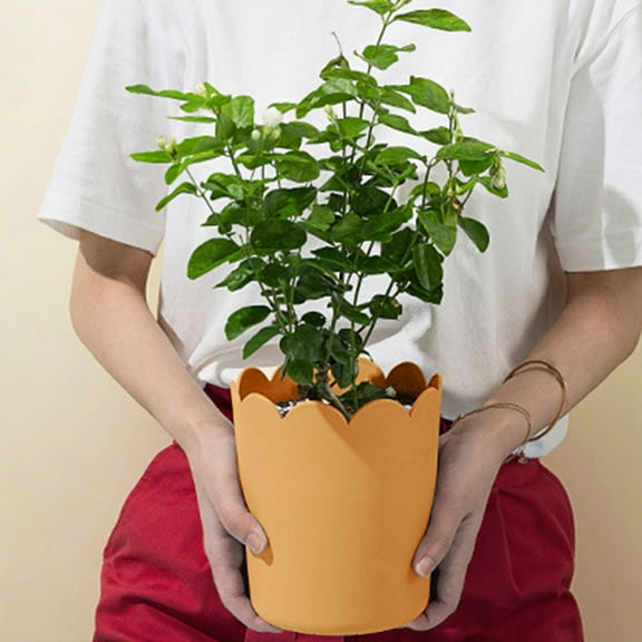 Ywbawe Modern Wall Mounted Plastic Planter with Bracket Drainage Hole Indoor Outdoor Hanging Flower Pot for Home Garden Decor 1-Pack