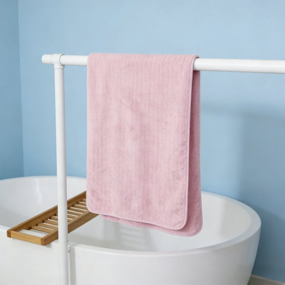 Ywbawe Oversized Bath Towel 35x70 Inches Lightweight Quick-Dry Flock Fabric Bathroom Pool Beach Towel 1-Pack