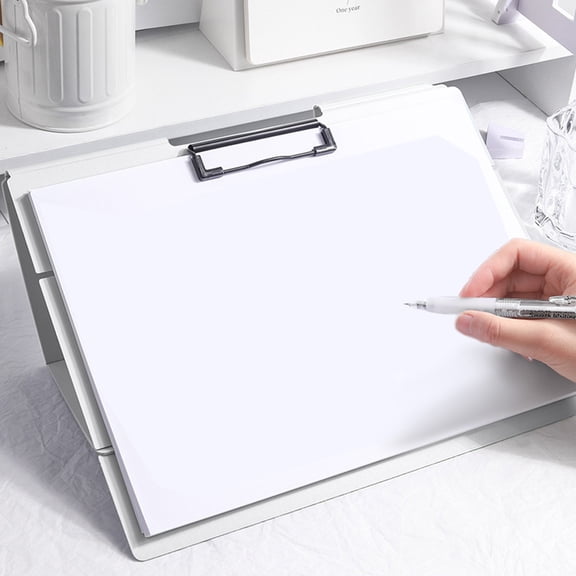Ywbawe Portable Plastic Stand-Up File Folder - A4 Paper Clip Clipboard for Office, Study, Meeting - 1 Count