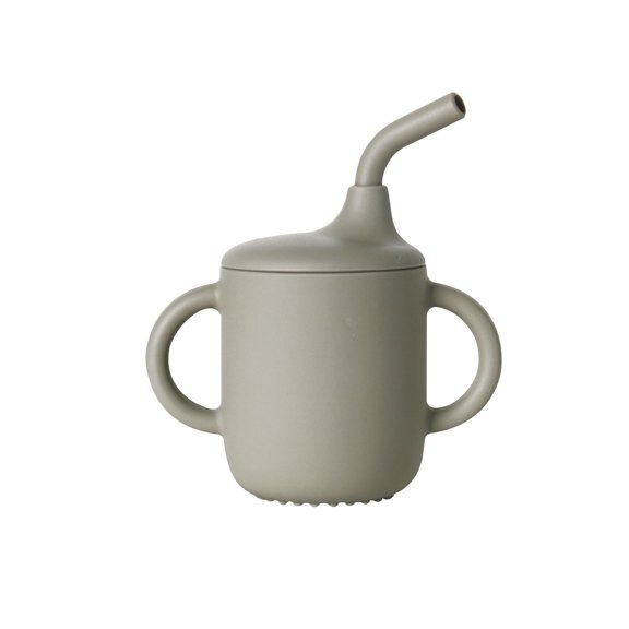 Ywbawe Silica Gel Straw Cup Non Spill Training Cup with Handles for Baby Transition 1-Pack