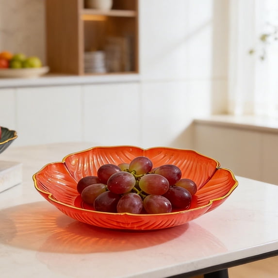 Ywbawe Small Fruit Bowl Plates Plastic Serving Dishes Stackable Snack Trays for Living Room Coffee Table 1-Piece