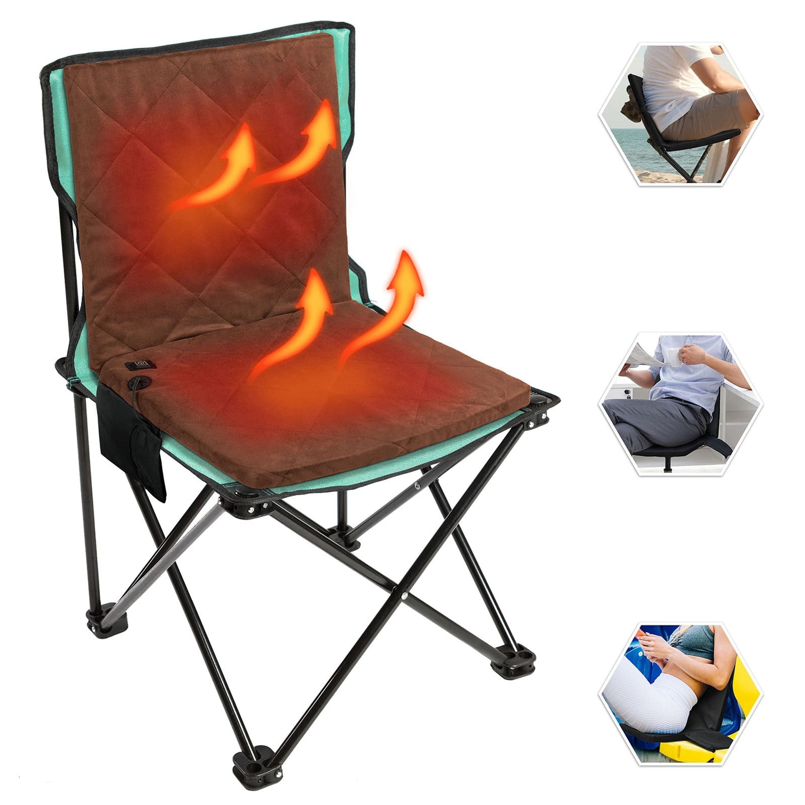Ywbawe Stadium Bleacher Chair Portable Heated Folding Chair with Back Support for Outdoor Events, Camping, and Tailgating Comfort Clearance Sales Today Deals Prime