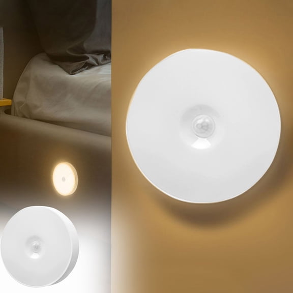 Ywbawe USB Rechargeable Motion Sensor Under Cabinet Lighting with Magnetic Mount, 3 Modes for Kitchen Closet Hallway, 1-Pack