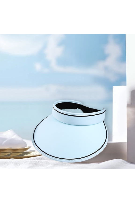 Women's Reversible Ice Silk Sun Hat Foldable Wide Brim No Top Design for Outdoor Sports Travel 1-Pack