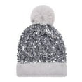 thumbnail image 1 of Ywbawe Women's Sequin Knit Sparkly Winter Beanie Hat for Cold Weather Accessory 1 Count, 1 of 8