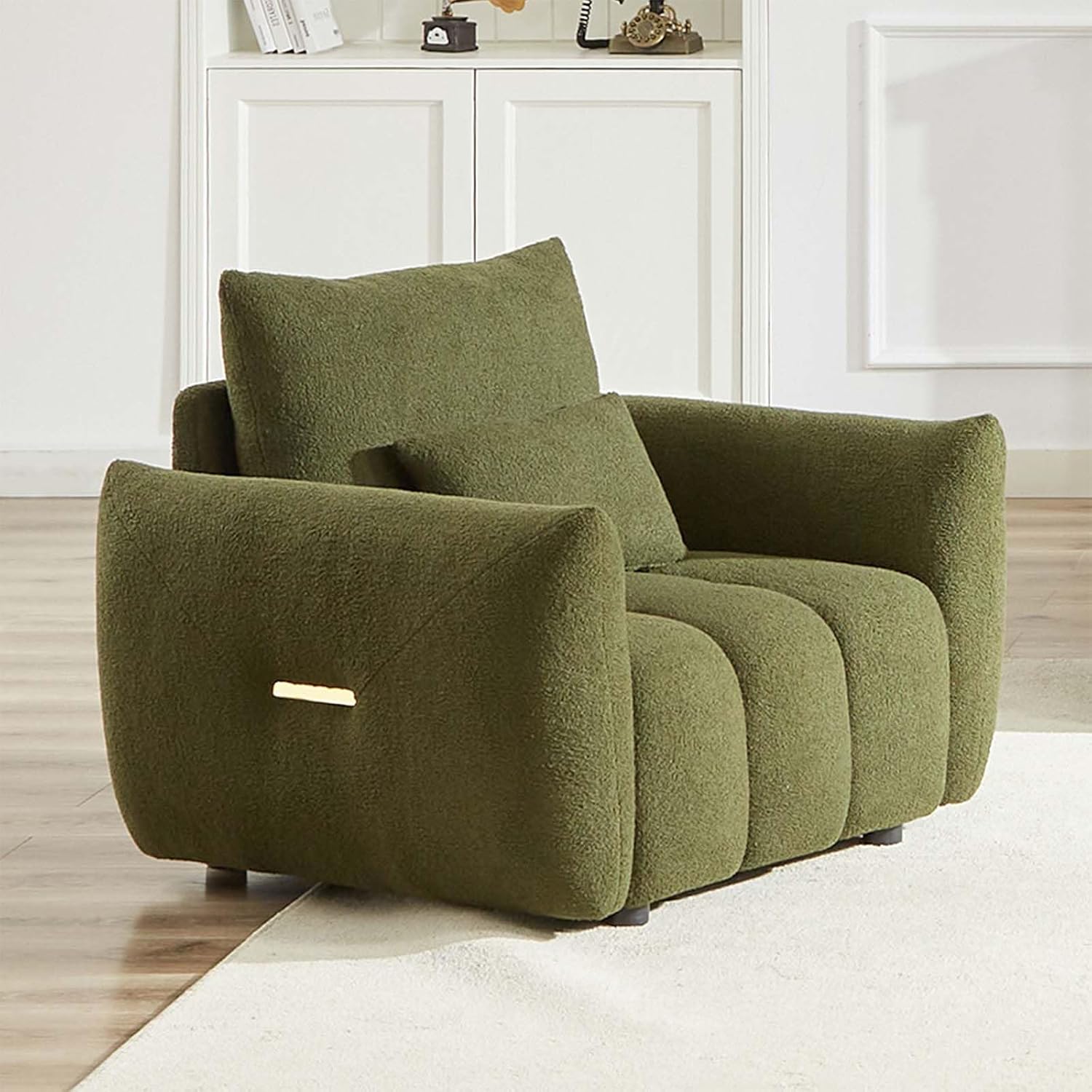 Ywen 35" Modern Accent Single Sofa Chair, Comfy Deep Seat Teddy Living ...