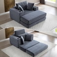 thumbnail image 1 of Ywen 62" Chaise Lounge Chair Indoor, Oversized Corduroy Boneless Convertible Chaise Lounge Couch Sleeper Chair with Ottoman, Deep Seat Reading Chair, No Assembly Required (Grey), 1 of 9