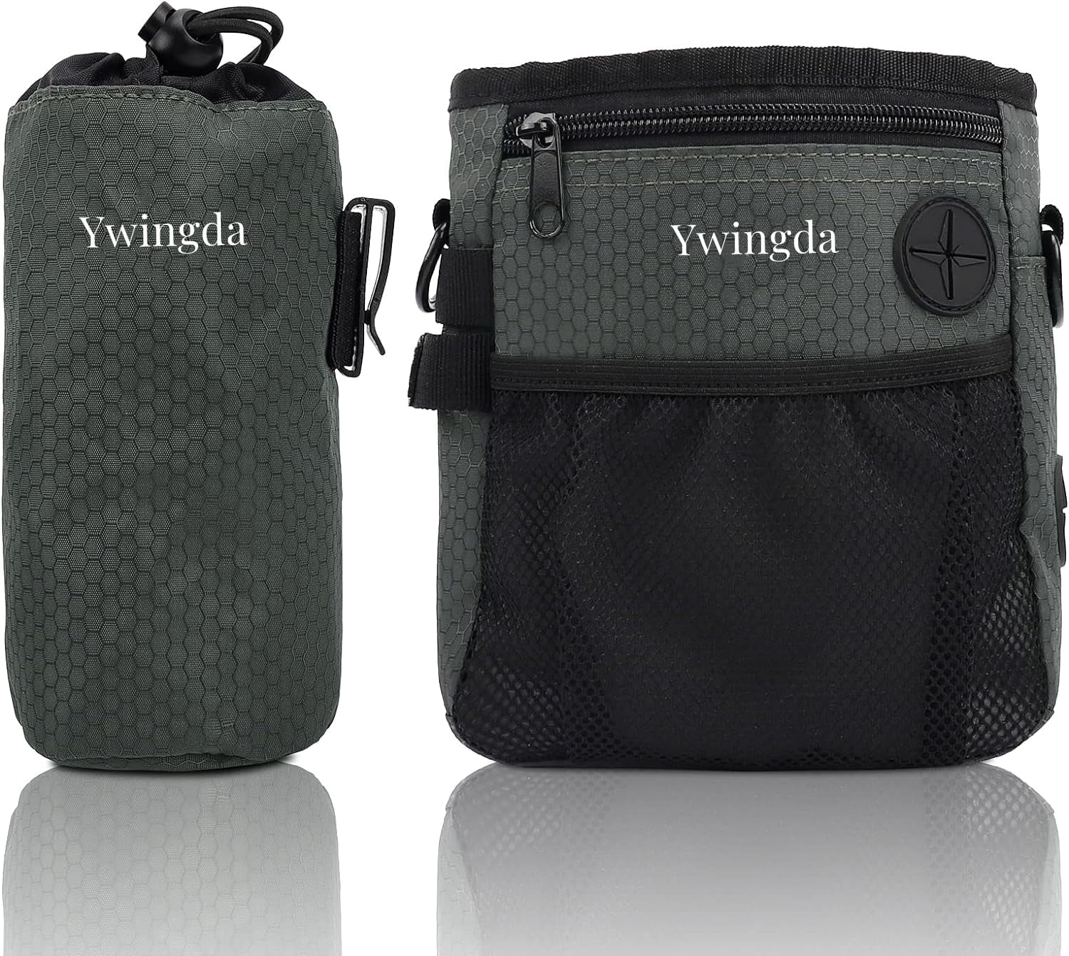 Ywingda Dog Treat Pouch with HYZ01 Bottle Holder, Builtin Poop Bag