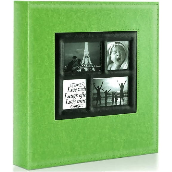 Ywlake Photo Album Pockets Photos, Extra Large Capacity Family Wedding Picture Albums Holds 500 Horizontal and Vertical Photos Green 500 Pockets Green