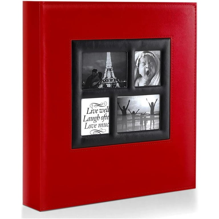 MSTONAL 4x6 Photo Albums, Linen Cover Photo Album Holds 300 Pockets, Red  Picture Albums for 4x6 Photos, Slip-in Photo Books for Family Valentine