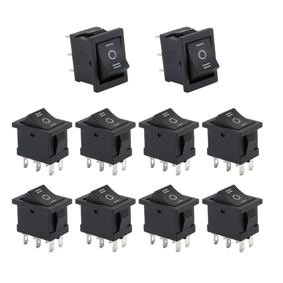 Ywmsfl 1/4/10Pcs Car Rocker Toggle Switches 250V 6A 125V 10A Rocker Switches 6 Pin 3 Position Rocker Toggle Switches Enduring