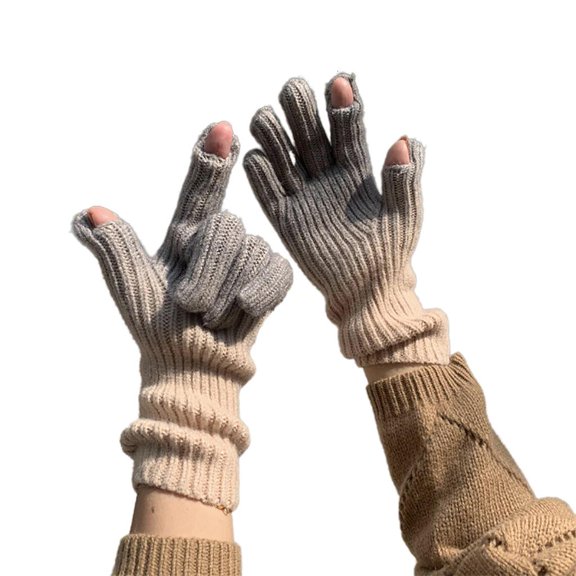 Ywmsfl 1 Pair 2 Finger Touch Screens Gloves Winter Gloves Warm Gloves Knitted Gloves