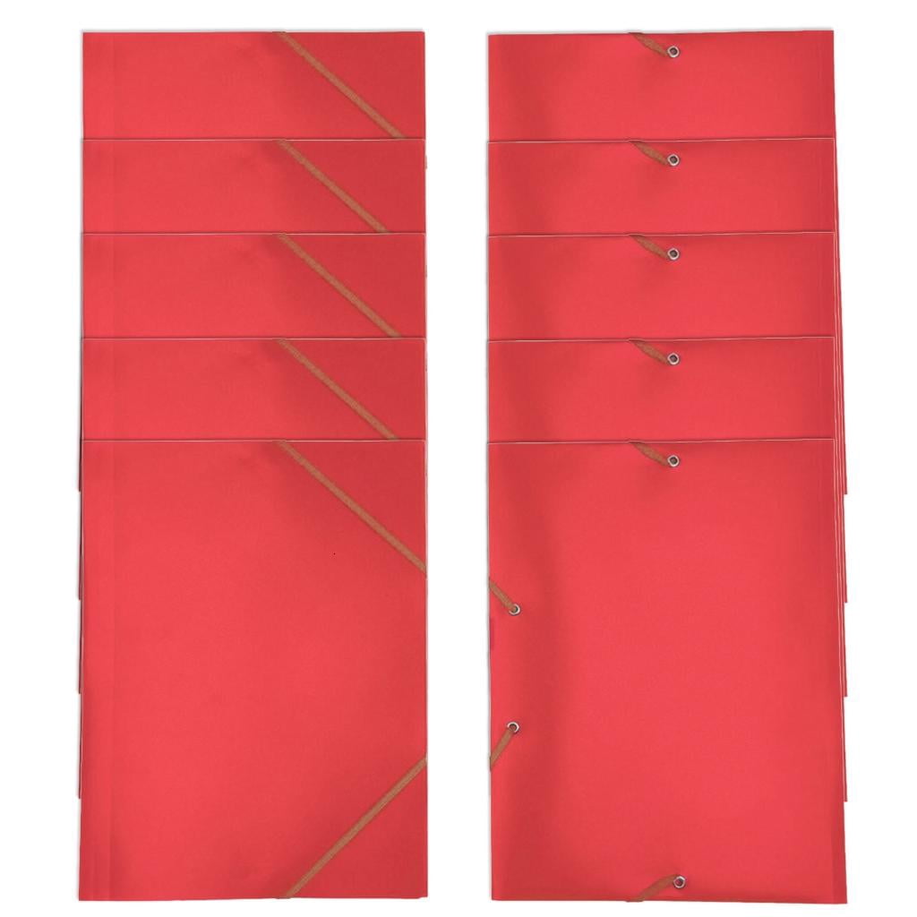 Ywmsfl 10 Pcs A4 Document Folder File Folder with Elastic Band Portfolios Folder Postal Folder Storage Bag for Student
