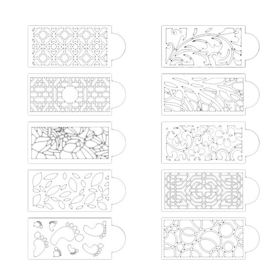 Ywmsfl 10 Pcs Cake Baking Cake Stencils Templates for Cake Side Baking Mesh Stencil Fondant for Impressio