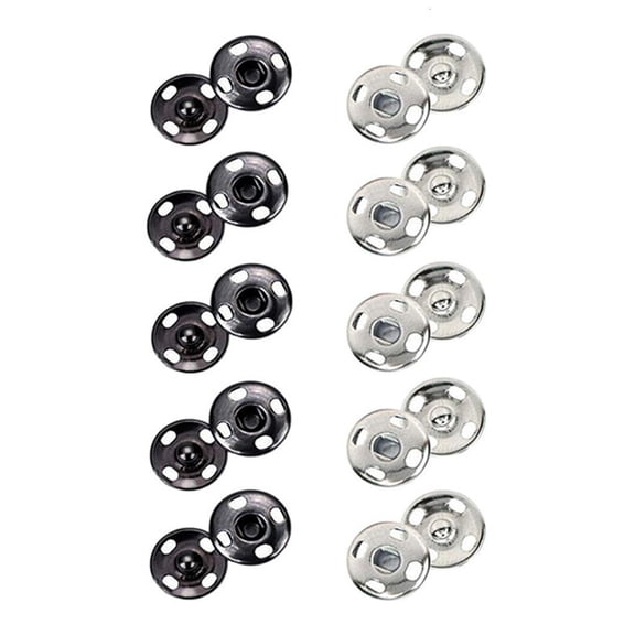 Ywmsfl 100 Sets Sew-on Buttons Metal Fastener Buttons Press Button for Sewing Clothing 10mm/12mm/15mm/17mm/8.5mm