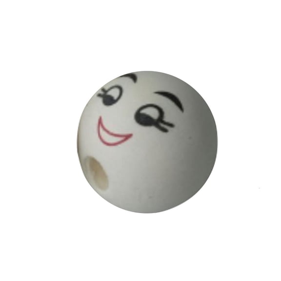 Ywmsfl 100Pcs Smiles Wood Beads Natural Wooden Beads for Crafting, Hole Round Wooden Smiles Face Beads Set for Decorations