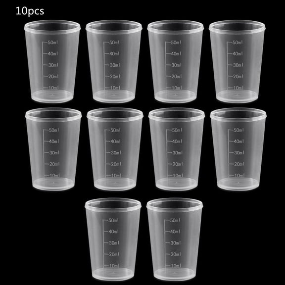 Ywmsfl 10PCS Measuring Cups 50ml Mixing Cup with Scale for Paint Liquid Measuring School Labs Experiments Supplies
