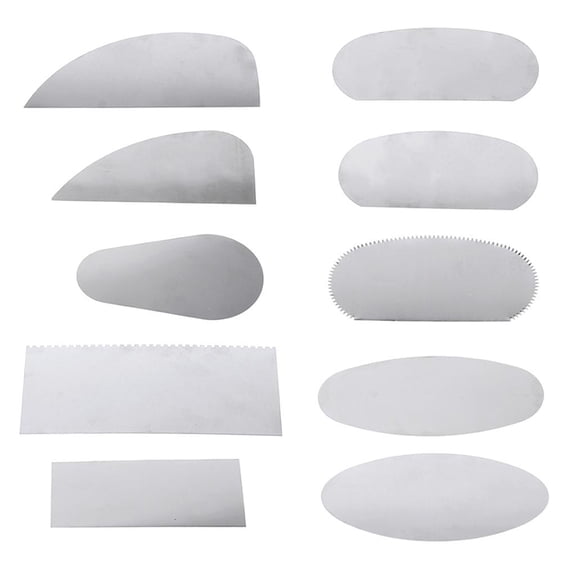 Ywmsfl 10PCS Pottery Clay Steel Scraper For Polymer Steel Cutter Ceramic Serrated Tools