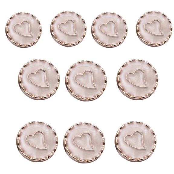 Ywmsfl 10PCS Round Sewing Button with Hole Heart Button Sewing Craft Button for Sewing Craft Coat Cardigans Jeans Sweater