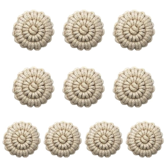 Ywmsfl 10Pcs Braided Cotton Rope Button with Hole Crochet Flower Button for Garment Bag Making Clothing Embellishment