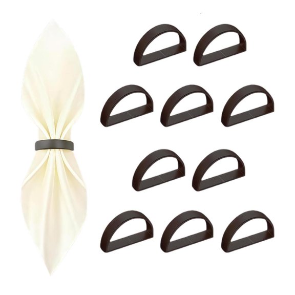 Ywmsfl 10Pcs Half Circles Napkin Rings Practical Metal Dinner Party Tableware Accessories for Party and Everyday Use