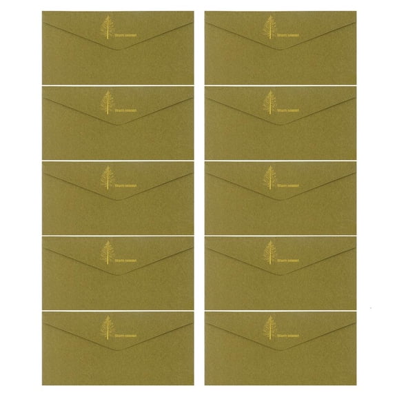 Ywmsfl 10Pcs Paper V-Flap Seal Envelopes for Invitations, Letters, and Business Mailing