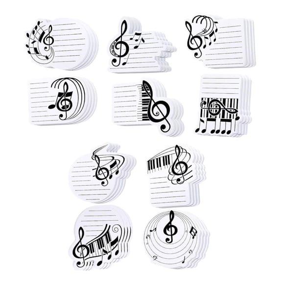 Ywmsfl 10Pcs Removable Stick Notes Pad, Self-Adhesive Stick Note Pad Musical Note Stick Pad Self-Stick Memo Pad for Home