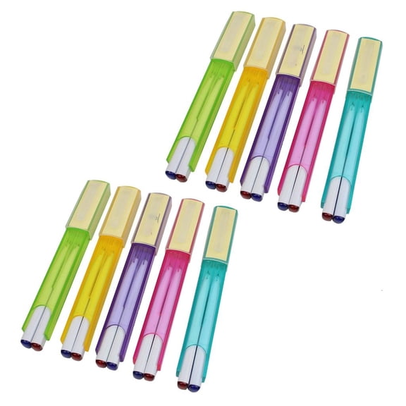 Ywmsfl 10Pieces 2 Color Ballpoint Pen with Sticky Note Paper for Student Teacher