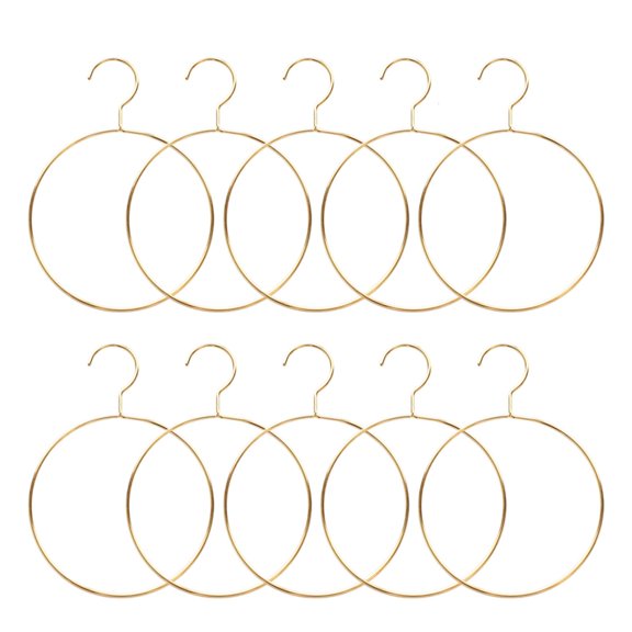 Ywmsfl 10pcs Iron Round Scarf Hanger Belt Rack Tie Hanging Hooks Closet Storage Holder for Ties Scarves