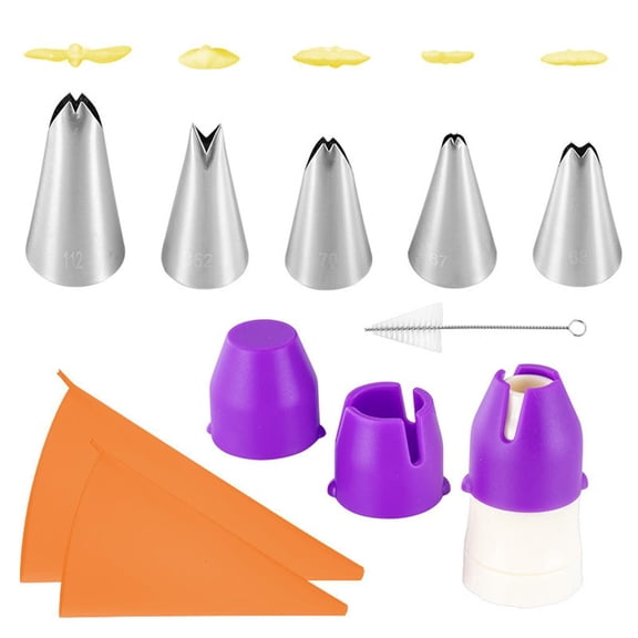 Ywmsfl 11pcs Cake Decorating Kits Flower Cream Cake Tips Nozzles Pastry Bags Coupler Adapter Baking Tool