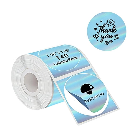 Ywmsfl 140Pcs Sparkling Round Thermal Paper Labels Thermal Sticker For Document Organization and Barcode