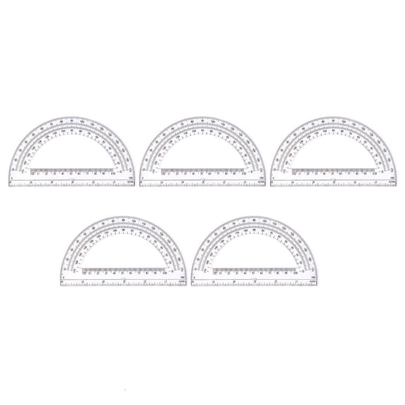 Ywmsfl 5PCS Clear Protractor 180 Degrees Protractors Measuring Protractors for Drafting Drawing Math Measuring Tool